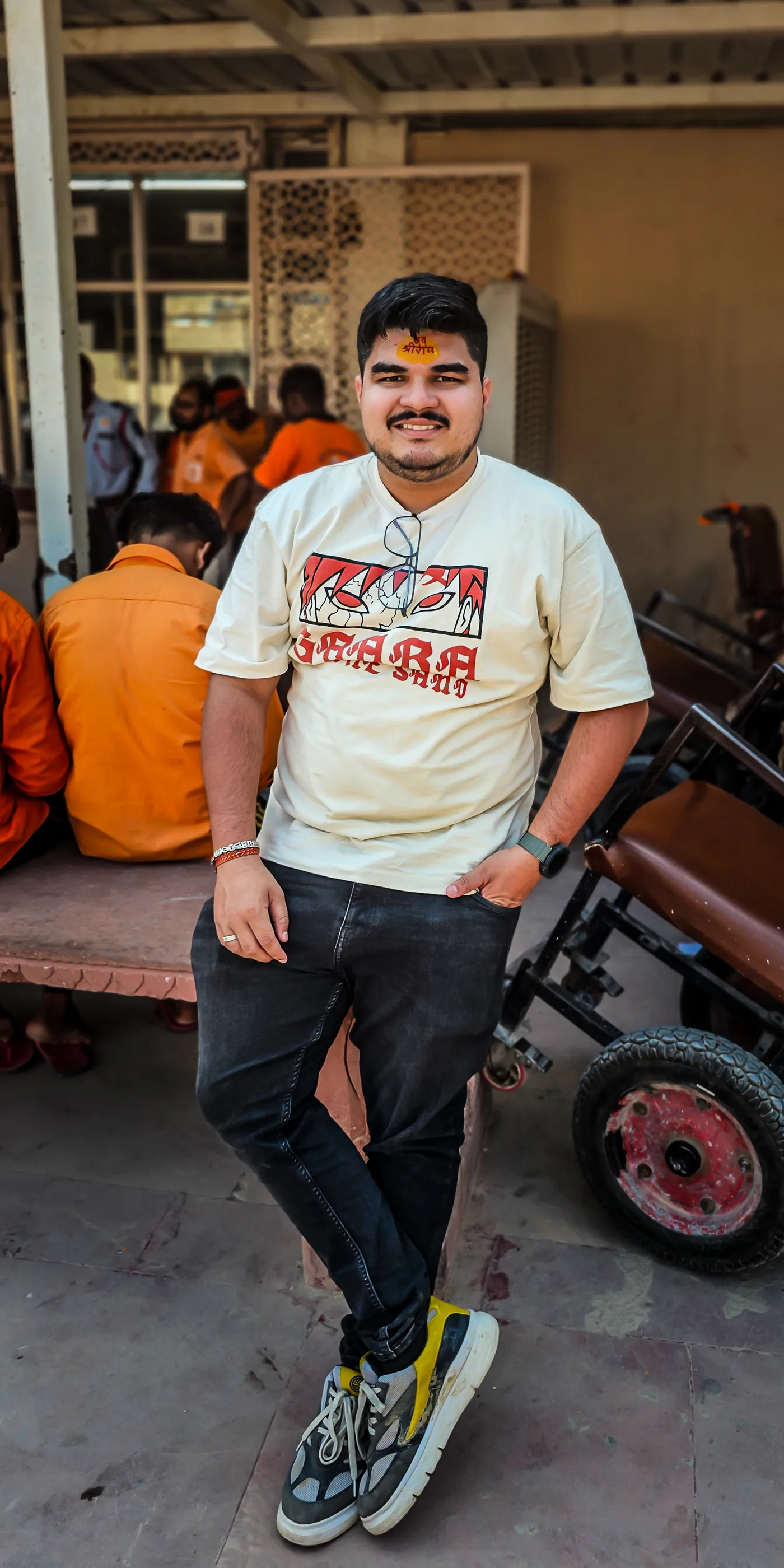 Shubhankar smiling during a trip